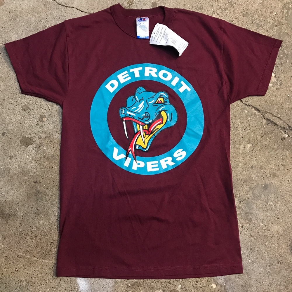 Detroit Vipers Circle Maroon T-Shirt